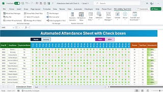 Monthly Attendance sheet in Excel with Check boxes  FREE Download [upl. by Ladnyc720]