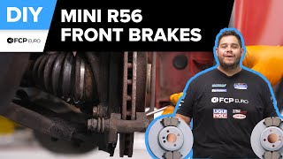 MINI Cooper Front Brake Pad amp Rotor Replacement DIY 20062015 MINI R56 Cooper Cooper S [upl. by Tesil872]