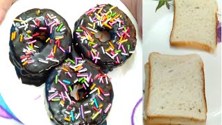 Chocolate Donuts in 5 Minutes  Instant Bread Donuts  Easy Donuts Recipe  Donut Recipe With Bread [upl. by Ellitnahc]