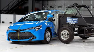 2019 Toyota Corolla hatchback original side IIHS crash test [upl. by Nahraf917]