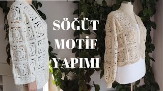 SÖĞÜT MOTİF YAPIMI 🌸 SÖĞÜT YAPRAĞI MOTİFİ 🌸 MOTİFLİ BATTANİYE MOTİFLİ HIRKA  MOTİFLİ YELEK [upl. by Arick]