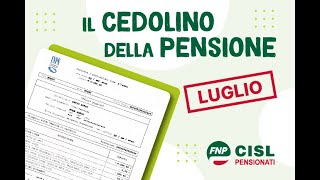 Cedolino pensione di luglio le informazioni utili [upl. by Tiossem]