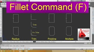 Fillet Command in AutoCad II Hindi II Urdu Tutorial [upl. by Viehmann]