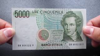 Banconota 5000 Lire della Repubblica Italiana  Bellini [upl. by Annaert]