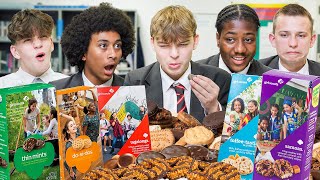 British Highschoolers try Girl Scout Cookies for the first time [upl. by Odarnoc807]