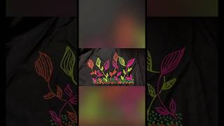 Painting border on fabric with 3D neon outlinerfabricpaintingartcrafttrendingyoutubeshort [upl. by Avrom329]