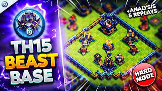 The ULTIMATE TH15 HARD MODE WAR BASE with LINK 2024  Town Hall 15 War Base ANALYSIS  PROOF Replays [upl. by Selin]