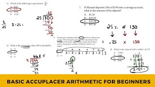 ACCUPLACER TEST ARITHMETIC FULL VERSION FOR NEW LEARNERS PART TWO [upl. by Ydennek943]