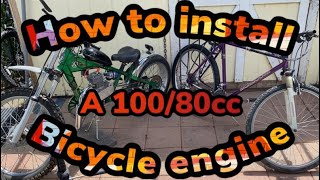 How to install a 100cc80cc engine on a bicycle [upl. by Sito300]