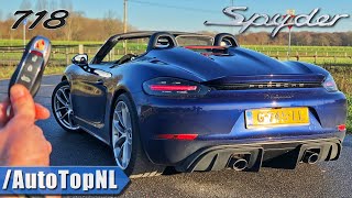 Porsche 718 Spyder quotGT4 Convertiblequot REVIEW on AUTOBAHN NO SPEED LIMIT by AutoTopNL [upl. by Ardnasyl]