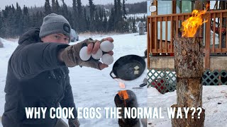 FIRE TOWER In ALASKA SNOW CAST IRON Cookin’ 🍳 [upl. by Astred161]