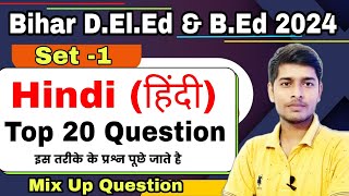 Bihar DElEd Hindi Class 2024  प्रैक्टिस सेट1 Bihar Deled Entrance Exam 2024  Hindi Mix Up Ques [upl. by Nelyak]