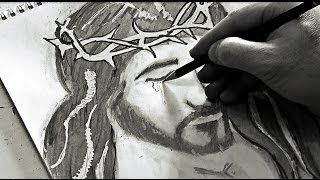 JESUS BLOODY TEARS  Awesome pencil sketch [upl. by Perla]