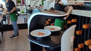 Il cameriere robot debutta in un ristorante cinese mantovano [upl. by Myrlene]