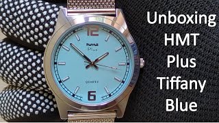 Unboxing HMT Plus JGSS 07 Tiffany Blue Quartz Analog Watch [upl. by Shelley34]