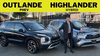 Mitsubishi Outlander PHEV 2025 VS Toyota Highlander Hybrid comparison [upl. by Lamont434]