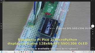 Raspberry Pi Pico 2MicroPython display on SPI SSD1306 OLED [upl. by Kathleen]