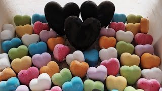 Black and Multicoloured Hearts ASMR Anxiety Relief Sleep Aid Oddly Satisfying Repost [upl. by Anirac14]