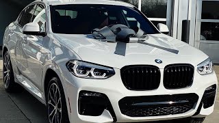 2021 BMW X4 M40i M Performance SAV in Alpine White Exterior with Tacora Red Interior [upl. by Sidwohl]