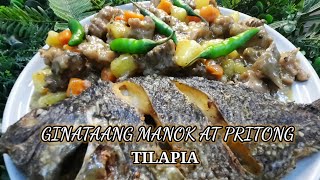 Simpleng Ginataang Manok At Pritong Tilapia RecipeChicken recipe [upl. by Genevra]