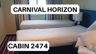 Carnival Horizon Cabin 2474 Category FJ  Deluxe Ocean View Stateroom [upl. by Yerahcaz]