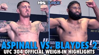 Curtis Blaydes Heavier Than Tom Aspinall for Interim Title Rematch  UFC 304 WeighIn Highlights [upl. by Violette]