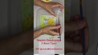 Napkin Decoupage  ⬆️ 2 “BEST TIPS” ⬆️ for Mod Podge DIY’s  Must watch shorts YouTubeShorts [upl. by Alaster]