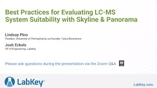 Best Practices for Evaluating LCMS System Suitability with SkyLine amp Panorama [upl. by Narrat62]