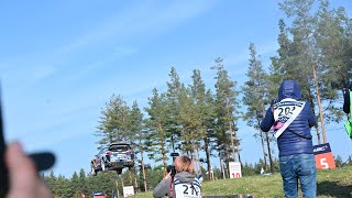 Adrien Fourmaux massive 68m jump Rally Finland Ruuhimäki Power stage 2021 [upl. by Gascony]