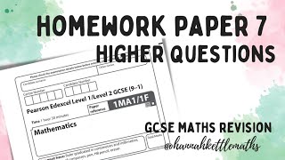 Half Past Paper  Week 7  Higher Edexcel GCSE Maths  Maths Revision [upl. by Ardine]