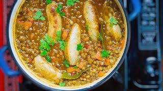 Green lentils and sausages recipe  Gustomondo [upl. by Imoyik354]