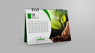 Professional Photo Desk Calendar Design  Photoshop Tutorial [upl. by Ybreh875]