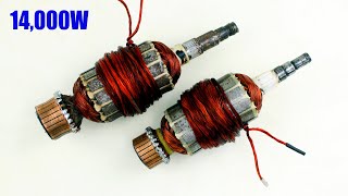 Free Induction Chula Copper Coil Energy 220V Generator 14000W Motor armature Electric Power idea [upl. by Raval815]