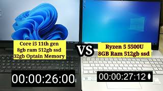 Which is the Best  Intel vs Amd  core i5 11th gen vs Ryzen 5 5500U  Windows 11 vs Windows 10 [upl. by Lyell503]