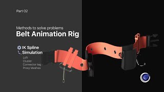 Belt Animation RigIK Spline  Simulation in Cinema 4D [upl. by Torbart]