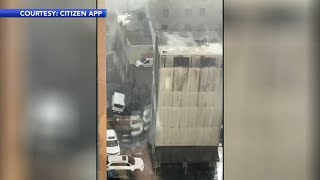 New video shows devastation after NYC parking garage collapse [upl. by Eelitan417]