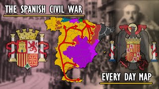 Spanish Civil WarGuerra Civil Española Every Day Map 19361939 [upl. by Mcwilliams]