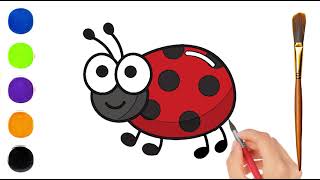 Drawing Painting Coloring Cockchafer for Kids amp Toddlers  Super Easy [upl. by Cesare]