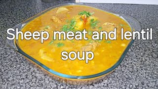 Baby sheep meat brown lentils soup 🍲 I am 💯 sure you will cook every time [upl. by Anomer]