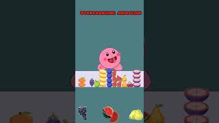 Kirby animation  Yellow green blue voilet red orange and purple fruits shortsfeed viral [upl. by Anastasia]