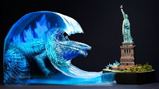 GODZILLA vs STATUE OF LIBERTY Diorama build [upl. by Davon]