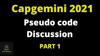 capgemini pseudocode questions and answers 2021  capgemini pseudocode preparation  Part 1 [upl. by Emelun]