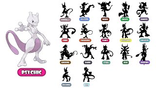 18 Types Mewtwo  Pokemon Type Swap 2020 [upl. by Howell221]