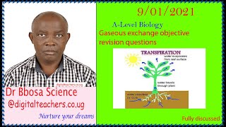 Alevel biology lesson 57 Transpiration and structure of stomata by Dr Bbosa Science [upl. by Erina]