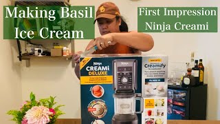 Ninja Creami Deluxe Unboxing  Strawberry Sorbet amp Basil Ice cream [upl. by Christi]