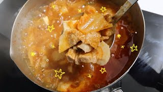 ⟡ 돼지고기 김치찌개 ⟡ 코리안 소울푸드 돼지고기🐷김치찌개 하나면 공기밥도 20개 뚝딱이여 자취생 뚝딱 요리 [upl. by Sidras]