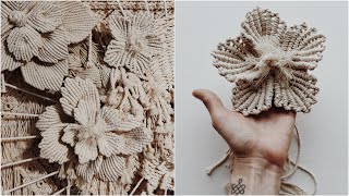 DIY New Macrame flower with Shell Petal [upl. by Goodwin]