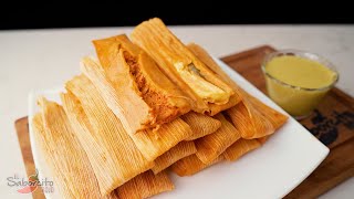 Los Mejores Tamales de Carne Frijoles y Queso  quotEl Saborcito Rojoquot [upl. by Supple316]