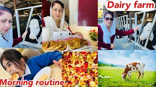 Morning Routines In UK  We Visited Dairy Farm In UK  Pakistani Mom Breakfast Routine In UK [upl. by Yatnahs]