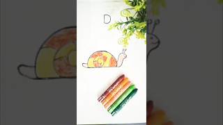 How to draw snail from letter D snail snaildrawing drawingforkids coloredsketch snails shorts [upl. by Yedorb]